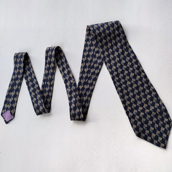 Jimmy V Steve Kerr Collection Geometric Checkered Silk Necktie 4 x 57 - Picture 9 of 9